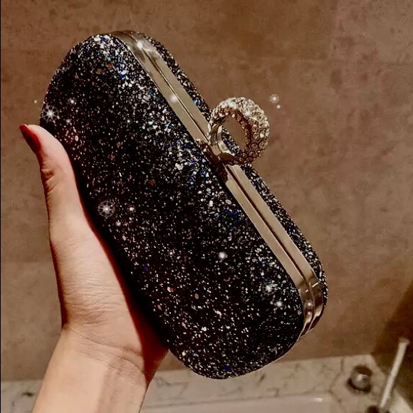 Black Rhinestone Clutch - Picture 2 of 4